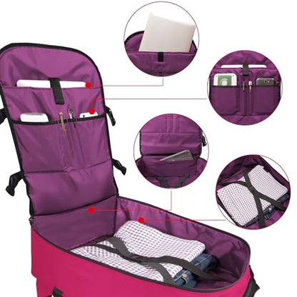 Travel Backpack 17L Lightweight Casual Small Carry-on Daypack 15-inch Laptop Notebook, Underseat Overnight Weekender, Rasberry - color: Rasberry