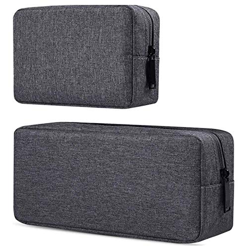 dealcase Electronics Accessories Case, Durable Small Electronics Accessories Storage Bag Compatible Laptop Charger Various USB, Cables, Cords and Power Travel Gadget Carry Bag, Dark Gray(Small+Big) - color: Small + Big[Dark Gray X 2]