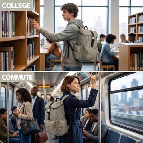 Khaki Travel Backpack Laptop Backpack For Women Carry On Backpack Waterproof Backpack Anti Theft Flight Approved Business Commute - color: Brown