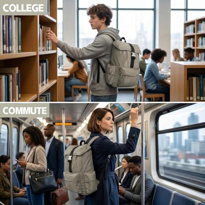 Khaki Travel Backpack Laptop Backpack For Women Carry On Backpack Waterproof Backpack Anti Theft Flight Approved Business Commute - color: Brown