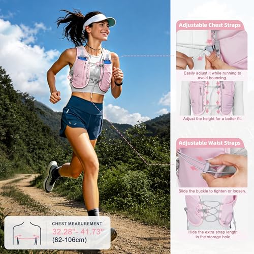 BECOJADDE 5L Running Vest for Women, Hydration Backpack Lightweight & Breathable for Trail Running, Marathon, Hiking, Cycling - color: Purple