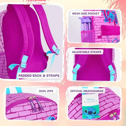 Disney Stitch Backpack for Girls Teens School Bag Kids Book Bag School Supplies Gifts (Pink) - color: Pink