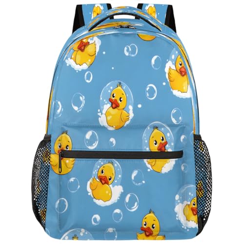 Duck Kids Backpack for Girl Boy Waterproof Kids Back Pack | Animal Cute School Bookbag fit Women Men Lightweight Rucksack Casual Daypack Carry On Bag for Work Hiking Camping Gym Travel - color: Animal Duck Cute