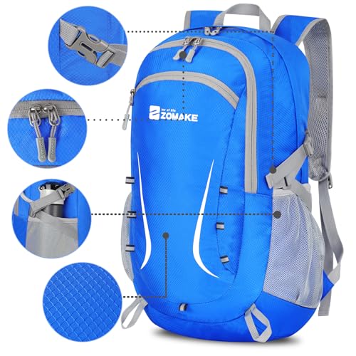 ZOMAKE Lightweight Packable Backpack 35L, Foldable Backpacks Water Resistant Collapsible Light Daypack for Hiking(Dark Blue) - color: Dark Blue B