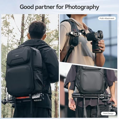 ULANZI BP10 Hardshell Camera Backpack 35L for DSLR Professional Photography Video Accessories Travel Tripod Strorage Large Splash-proof Hardshell Bag for Sony Canon Women Men w Tripod&Laptop Holder - size: BP10 35L Shoulder Bag