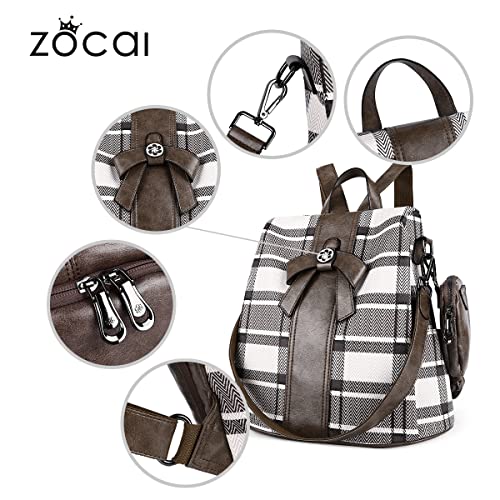 ZOCAI Backpack Purse for Women Fashion Backpack Purses PU Leather Daypacks Anti-Theft Shoulder Bag Satchel Purse - color: 1-khaki/Khaki