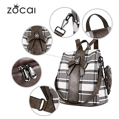 ZOCAI Backpack Purse for Women Fashion Backpack Purses PU Leather Daypacks Anti-Theft Shoulder Bag Satchel Purse - color: 1-khaki/Khaki