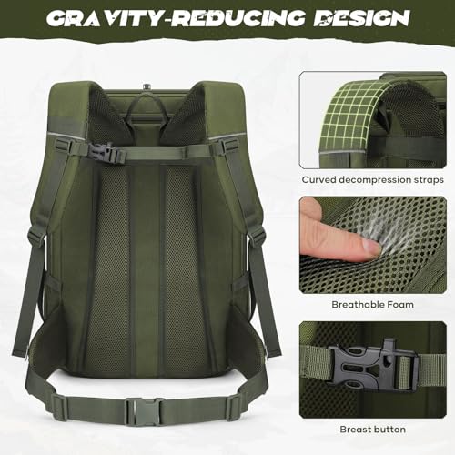 Maelstrom Tactical Backpack for Men, Water Resistant 40L Military Backpack, for Hiking, Camping, Gym with Molle System (Army Green) - color: C.army Green