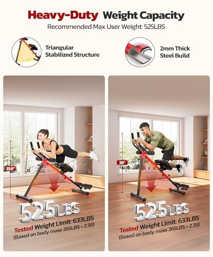 Yoleo 2 in 1 Ab & Rowing Machines for Home, Foldable Ab Workout Equipment, Ab Trainer Machine for Stomach Workout, Ab Crunch Machine with Foam Support,7-Length Adjustable Ab Machine for Home Exercise
