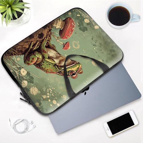 14 15 15.4 15.6 inch Laptop Handle Bag Computer Bag, Pouch Holder Notebook Sleeve Cover Soft Case Compatible for Dell,Lenovo,Toshiba HP, Asus Notebook-Sad Frog Mushroom - color: Sad Frog Mushroom