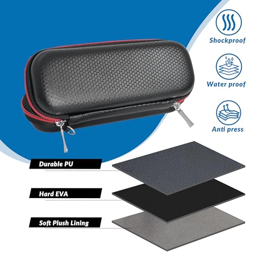 Wolfteeth Portable Pen Battery Case Storage Smell Proof Container Hard Shell EVA Cord Organizer Electronics Organizer Travel Case Pouch (Empty Only) Black