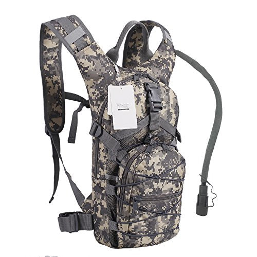 Hydration Backpack with 3L Water Bladder for Hiking and Climbing - color: Acu Camo