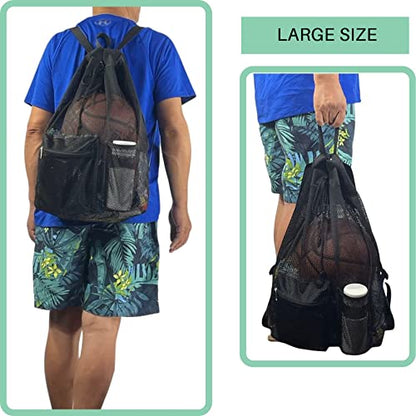 Mildbeer Large Drawstring Backpack for Men Women Athletic Gym Sports Workout Beach Swimming Commuting Travel - color: Black, style: L: 21"x12.5"x5.5"