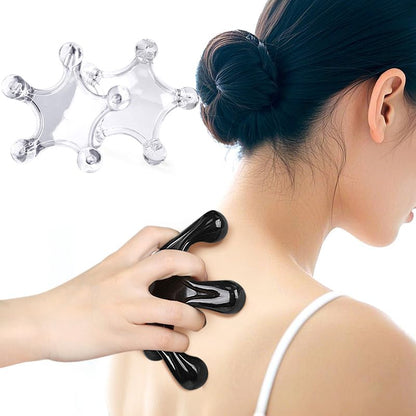 Trigger Point Massage Tools, 2 Pack Easier Grip Star Shaped 5 Legged Pressure Point Handheld Massage Tool for Deep Tissue Pain Relief, Suitable for Full Body (Transparent) - color: Transparent