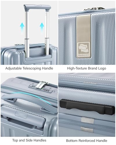 Hanke 26 Inch Expandable Luggage Top Opening Checked Bag Luggage Hard Shell Suitcases with Wheels Lightweight Travel Luggage Heavy Duty Luggage Suitcase with Lock for Woman Men-Grey - color: Grey, size: 26 Inch Expandable