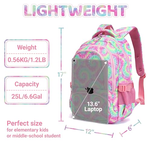 BLUEFAIRY Kids Backpacks for Boys Girls Ages 6-8 8-12 Elementary Middle School Backpack 17 Inch Back to School Bookbag with Laptop Compartment Mochilas Escolares para Niños Niñas (Spiral Colorful) - color: Spiral Colorful