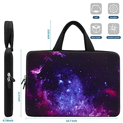 iColor 14 15 15.4 15.6 inch Laptop Bag Sleeve Handle Chromebook Case Protect Pouch Holder Notebook Sleeve Neoprene Chromebook Cover Soft Carrying Travel Case Galaxy ICB-15 - color: ICB-015