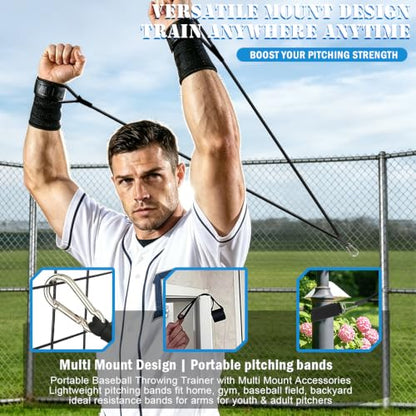 Resistance Bands for Baseball Pitchers, Professional Pitching Bands Baseball & Softball Throwing Trainer, Resistance Bands for Arms, Baseball Training Bands for Youth and Adult Pitching Workout