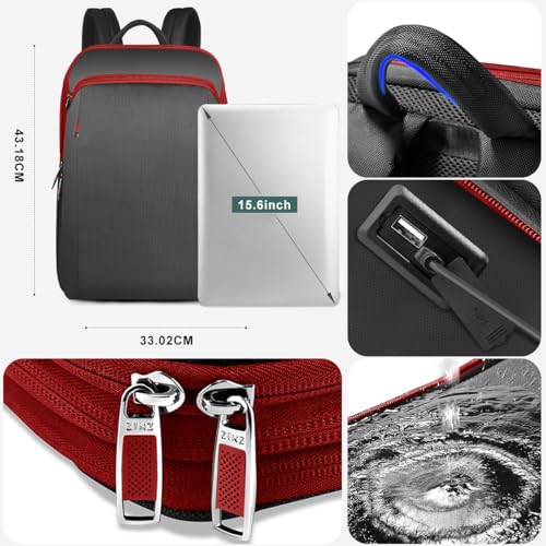 ZINZ Slim and Expandable 15 15.6 16 Inch Laptop Backpack Anti Theft Business Travel Notebook Bag with USB, Multipurpose Large Capacity Daypack for Men & Women,B01RD01 - color: B01rd01