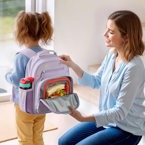mibasies Toddler Backpacks for Girls 2-4: Quilted Backpack for Preschool Prek Daycare - Cute 12 Inches Bookbag for Little Kids Bow Purple - color: Bow Purple, style: Toddler-12"h(not Fit Folder)