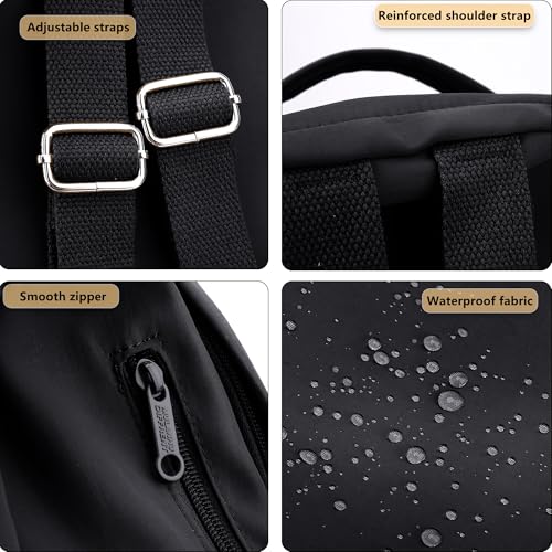 Mini Nylon Women Backpacks,Small Ladies backpacks Casual Lightweight Shopping Travel Daypack (Black) - color: Black