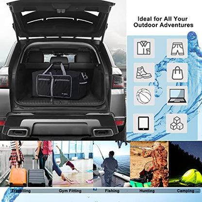 Woogwin Travel Duffel Bag Large Foldable Waterproof Overnight Bag for Beach Swim Bags Pool Sports Gym - color: 100L Black