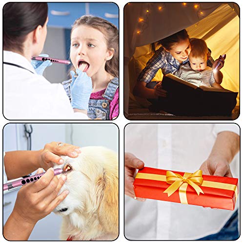 Aokin Medical Pen Light for Nurse Doctor, Reusable LED Medical Penlight Flashlight with Pupil Gauge and Ruler, White Light, Rose Gold - color: Rose Gold