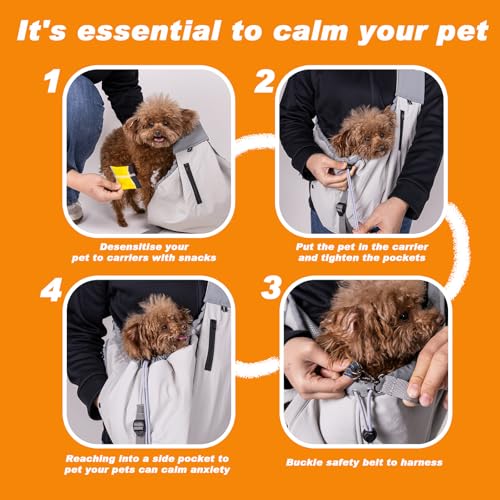 Dog Carrier Sling, Dog Carriers for Small Dogs Up to 20lbs, Grey - color: Grey