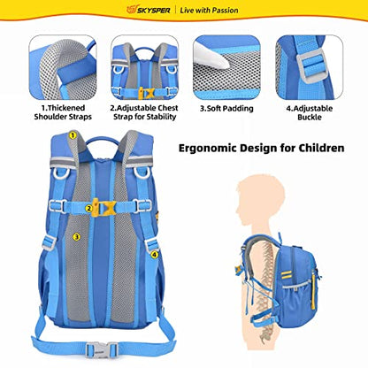 SKYSPER Kids Backpack 12L Children School Bag Child Boy Girl Pack Ages 4-8 for Traveling Day Trips Classes Camping(Blue) - color: Blue, size: Small