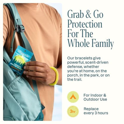 Cliganic 10 Pack Mosquito Repellent Bracelets for Adults & Kids - Natural DEET-Free Bands, Individually Wrapped - size: Pack of 10