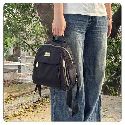 Womens Small Backpack Purse, Oxford Cloth Tiny Backpack Small backpacks for Women, Mini Backpacks for Travel (black)