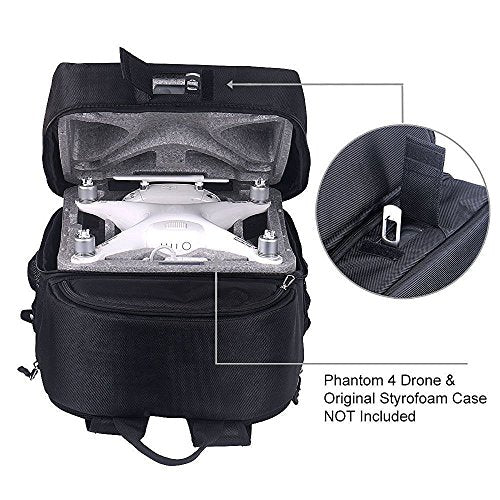 Smatree Hard Shell Backpack Compatible for DJI Phantom 4/4 Pro (Original Styrofoam Case, Phantom 4 Battery, Propellers Not Included)