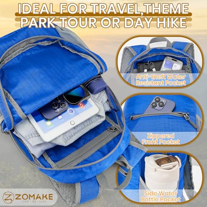 ZOMAKE Ultra Lightweight Hiking Backpack 20L, Packable Small Backpacks Water Resistant Daypack for Women Men(Dark Blue) - color: Dark Blue-a