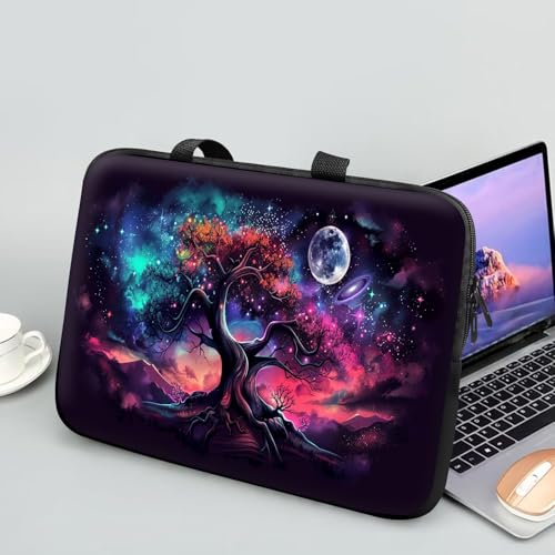 14 15 15.4 15.6 inch Laptop Handle Bag Computer Bag, Pouch Holder Notebook Sleeve Cover Soft Case Compatible for Dell,Lenovo,Toshiba HP, Asus Notebook-Glowing Tree Moon - color: Glowing Tree Moon