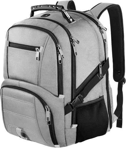 LTINVECK Extra Large 50L Travel Laptop Backpack, Computer bag Backbag, TSA Friendly Durable Big RFID Heavy Duty Business Tech Backpack Fits 17 Inch Laptops for Men Women, Grey - color: Full Grey
