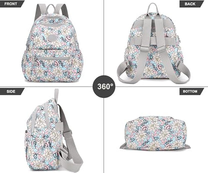 Pealwel Mini Backpack Purse for Women,Small Nylon backpacks for Ladies Backpacks Women Anti Theft Travel Bag (Vine flower) - color: Vine Flower