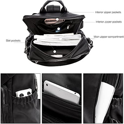 CLUCI Backpack Purse for Women Black Backpack Leather Large Travel Fashion Designer Convertible Ladies Work Bags - color: 0-2-0 Black