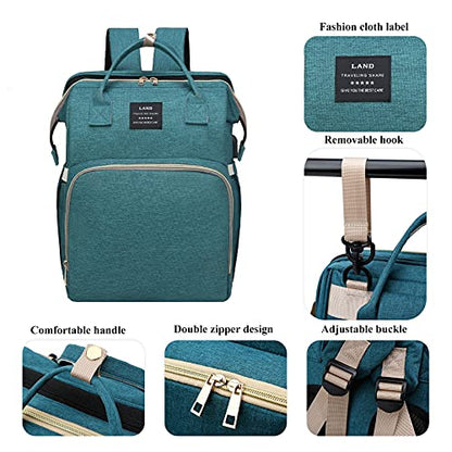 ANWTOTU Baby Diaper Bags with Changing Station,Waterproof Diaper Bag Backpack for Moms Dads with USB Charging Port,Large Capacity Multifunctional Baby Essentials(Green) - color: Green
