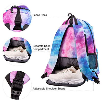Sucipi Tennis Bag Professional Tennis Backpack for Men and Women Racket Bags Holds 2 Rackets with Ventilated Shoe Compartment - color: Starry Sky
