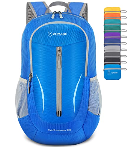 ZOMAKE Ultra Lightweight Packable Backpack 25L, Foldable Hiking Backpacks Water Resistant Small Folding Daypack for Travel(Dark Blue-NEW) - color: Dark Blue-a