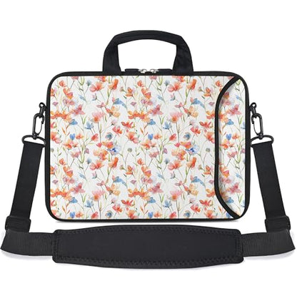 RICHEN 17 inch Laptop Shoulder Bag Carrying Case with Handle Fits 15.6/16/17/17.3/17.4 inch Laptop Notebook (Flowers1, 16-17.3 inch) - color: Flowers1