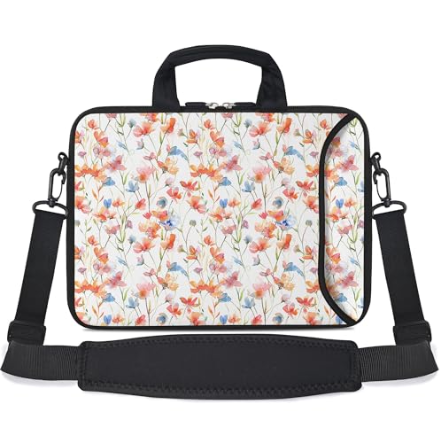 RICHEN 17 inch Laptop Shoulder Bag Carrying Case with Handle Fits 15.6/16/17/17.3/17.4 inch Laptop Notebook (Flowers1, 16-17.3 inch) - color: Flowers1