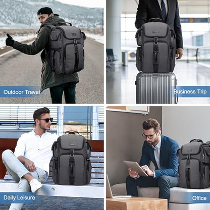 WITZMAN Travel Backpack for Men Carry-on Laptop Backpack Fit 16 Inch Airline Approved for Traveling,Casual,Commuting(B744 Silvery Grey) - color: Silvery Grey