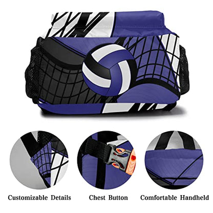 Volleyball Purple Black Personalized Backpack with Name Waterproof Bag for Birthday Holiday Gift for Travel Office Work - color: Design 5