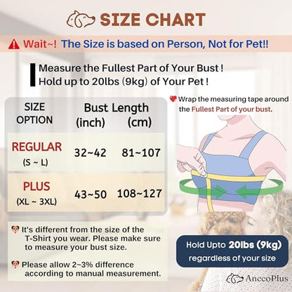 AnccoPlus Dog Carriers for Small Dogs, Front Facing Dog Sling Carrier, Hands Free Cat Carrier, Size Adjustable, Reducing Back Pain, Premium Cotton, Safe and Soft Dog Carrier (Regular, Light Pink) - color: Light Pink, size: Regular