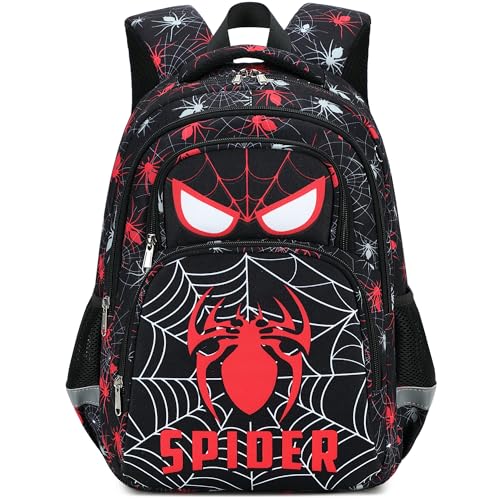 abshoo Cute Spider School Backpack For Boys Elementary Kindergarten Kids School Bag (Spider Black) - color: Spider Black