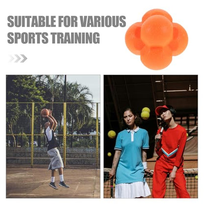 Hexagonal Reaction Ball 7cm Orange Hand-Eye Coordination Agility Training Speed Reflex Trainer for Baseball and Goalkeeper Training