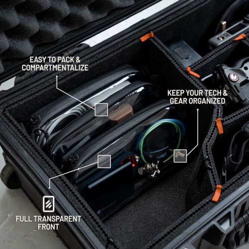 GOBAGS NEO Production Zipper Bags - Electronics & Camera Accessories Bag - Cable organizer, Gear Accessory Pouch, Travel Camera Essentials (Extra Small, Black) - size: X-Small