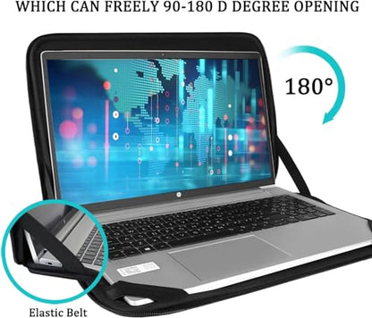 Laptop Case Sleeve 17 inch, Shockproof Protective Computer Carrying Cover with Front Pocket, Durable Laptop Sleeve for 17-17.3 inch HP, Dell, Acer, Asus, Notebook, Black - color: Black, size: 17 inch