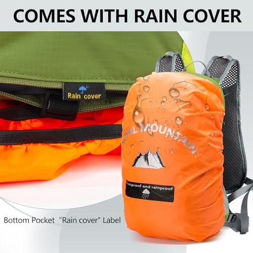 Bike Backpack With Rain-Cover, Mountain Biking Backpacks, Lightweight Packable Daypack Waterproof For Travel, Small Backpack For Bicycle Riding,Hiking,Camping (Army Green) - color: Amy Green